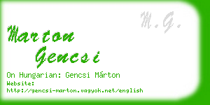 marton gencsi business card